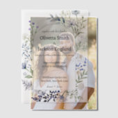 Rustieke Dusty Blue Wild Flower Vellum Uitnodigingen (Offset (Koppel))