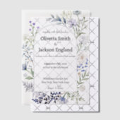 Rustieke Dusty Blue Wild Flower Vellum Uitnodigingen (Offset (Uitnodiging))