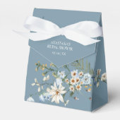 Rustieke Dusty Blue Wildflowers & Daisies Douche Bedankdoosjes (Voorkant Zijde)