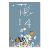 Rustieke Dusty Blue Wildflowers & Daisies Douche Kaart (Voorkant)