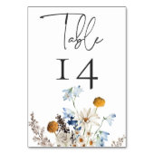 Rustieke Dusty Blue Wildflowers & Daisies Douche Kaart (Voorkant)