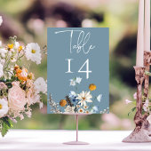 Rustieke Dusty Blue Wildflowers & Daisies Douche Kaart