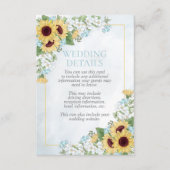 Rustieke Dusty Blue Zonnebloem Details Behuizing K Informatiekaartje (Voorkant)