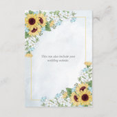 Rustieke Dusty Blue Zonnebloem Details Behuizing K Informatiekaartje (Achterkant)