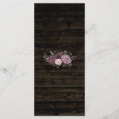 Rustieke Dusty Paarse Roos Waterverf Bloemen op Ho Menu (Achterkant)