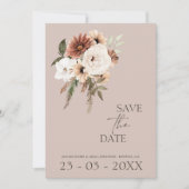 Rustieke Dusty Pink Floral Wedding Save the Date (Voorkant)