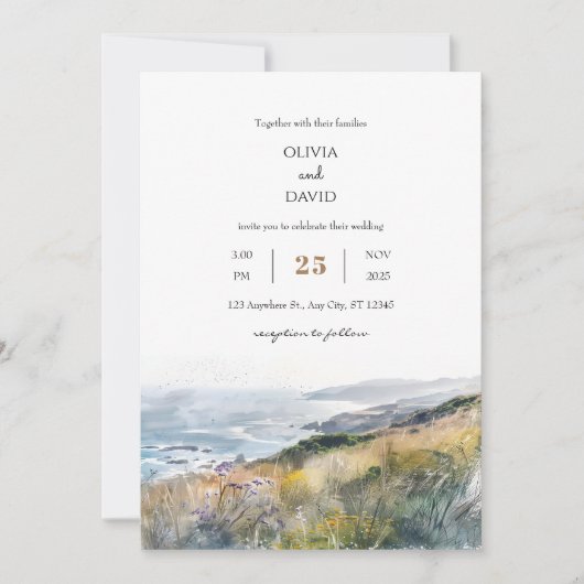 Rustieke Dusty Windy Bluffs Ocean Uitzicht strand Kaart (Voorkant)