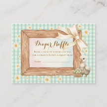 Rustieke Dwaze Gans Baby Shower Luier Raffle Kaart