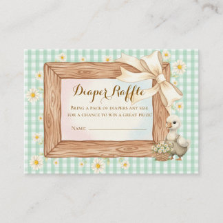Rustieke Dwaze Gans Baby Shower Luier Raffle Kaart