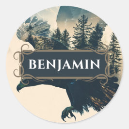 Rustieke Eagle naam Label Sticker