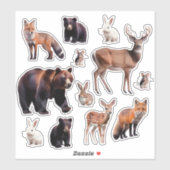 Rustieke Earth Tone Waterverf Dier Vinyl Stickers (Vel)