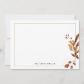 Rustieke Earth Tones Herfstbladeren Notitiekaartje (Voorkant)