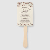 Rustieke Earthtone Boho Wildflowers Wedding Progra Handwaaier (Voorkant)
