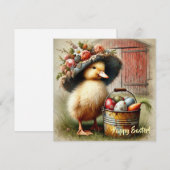 rustieke Easer eend met eieren boerderij Feestdagenkaart (Voorkant / Achterkant)