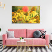 Rustieke Echinacea bloemen Canvas Afdruk (Insitu (Woonkamer))