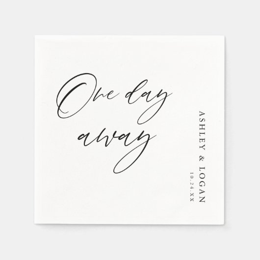 Rustieke een dag weg bruiloft repetitie diner servet (Voorkant)