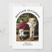 Rustieke één foto minimalistische eenvoudige boog  feestdagenkaart (Voorkant)