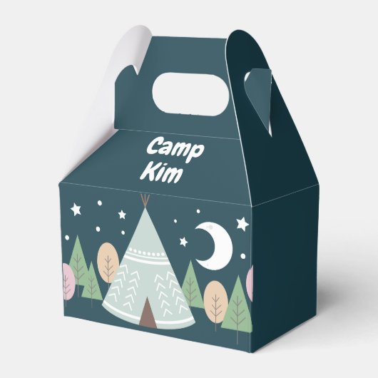 Rustieke een gelukkige camper 1e verjaardag bedankdoosjes (Voorkant Zijde)