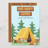 Rustieke een gelukkige camper eerste verjaardag kaart (Voorkant / Achterkant)