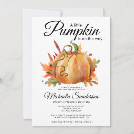 Rustieke 'Een Klein Pompoen Herfst Babyfeestje' Kaart