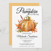 Rustieke 'Een Klein Pompoen Herfst Babyfeestje' Kaart (Voorkant / Achterkant)