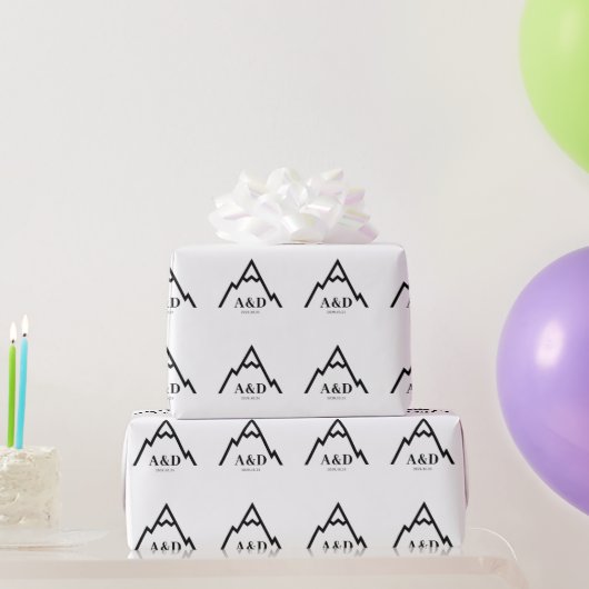 Rustieke Eenvoudige Berg Bruiloft Custom Cadeaupapier (Feestgeschenken)