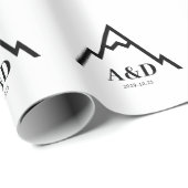 Rustieke Eenvoudige Berg Bruiloft Custom Cadeaupapier (Rol Hoek)