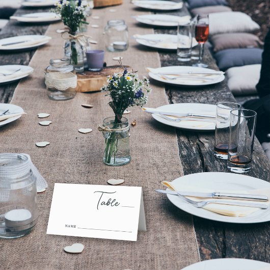 Rustieke Eenvoudige Bergen Pijnboom Bos Bruiloft Plaatskaartje