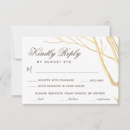 Rustieke Eenvoudige Boom Bruiloft Menu Keuze RSVP