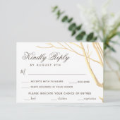 Rustieke Eenvoudige Boom Bruiloft Menu Keuze RSVP (Staand voorkant)