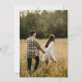 Rustieke Eenvoudige Dusty Blauwe Fotobruiloft Save The Date (Achterkant)