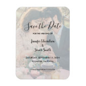 Rustieke eenvoudige elegante foto bruiloft Save th Magneet (Verticaal)