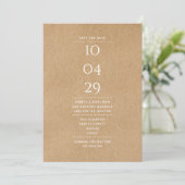Rustieke Eenvoudige Elegante Typografische Bruilof Save The Date (Staand voorkant)