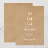 Rustieke Eenvoudige Elegante Typografische Bruilof Save The Date (Voorkant / Achterkant)