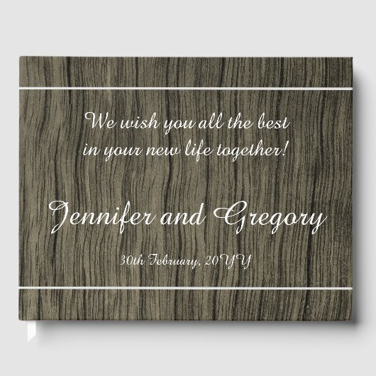 Rustieke, eenvoudige en elegante bruiloft gastenbo gastenboek (Voorkant)