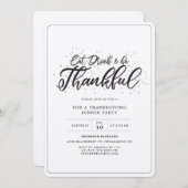 Rustieke Eenvoudige Thanksgiving Dinner Party Kaart (Voorkant / Achterkant)