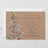 Rustieke Eenvoudige Traditionele Boom Kerstfeest Kaart (Voorkant)