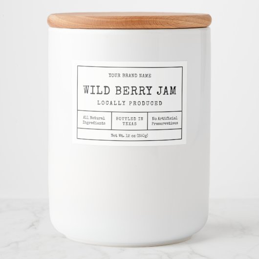 Rustieke  Eenvoudige Waterdichte Jam Jar Label Voedselcontainer Etiket (Voorkant)