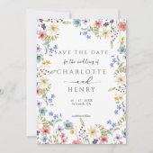 Rustieke Eenvoudige Wildflower Tuin Bruiloft Save The Date (Voorkant)