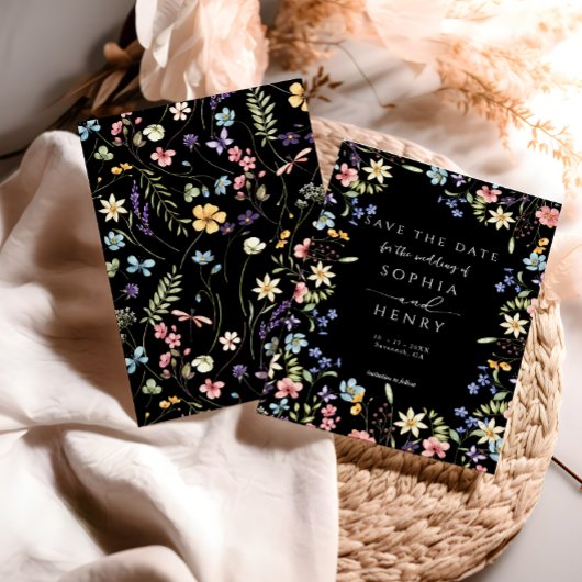 Rustieke Eenvoudige Wildflower Tuin Bruiloft Save The Date