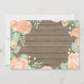 Rustieke Eerste 1e Verjaardag Uitnodiging Perzik B (Achterkant)