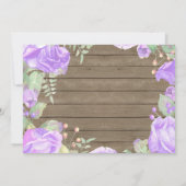 Rustieke eerste 1e verjaardagsuitnodiging Paarse b Kaart (Achterkant)