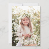 Rustieke Eerste Heilige Communie Fotouitnodiging Aankondiging (Achterkant)