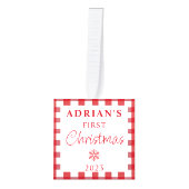 Rustieke eerste kerst Baby Keepsake Decoratie (Voorkant)