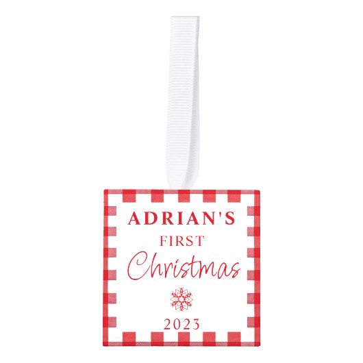 Rustieke eerste kerst Baby Keepsake Decoratie (Voorkant)