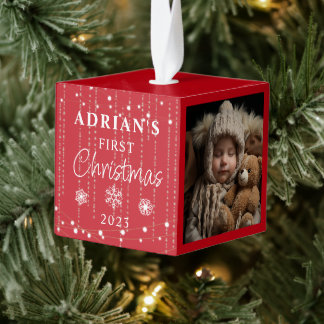 Rustieke eerste kerst Baby Keepsake Decoratie