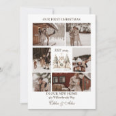 Rustieke eerste kerst in ons nieuwe huis feestdagenkaart (Voorkant)