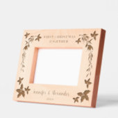 Rustieke Eerste Kerstdag samen Holly Monogrammed Gegraveerde Lijstjes (Links)