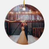 Rustieke Eerste Kerstman en Vrouw Foto Keramisch Ornament (Achterkant)