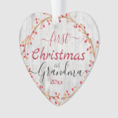 Rustieke Eerste Kerstmis als Oma Een Foto Ornament (voorkant)